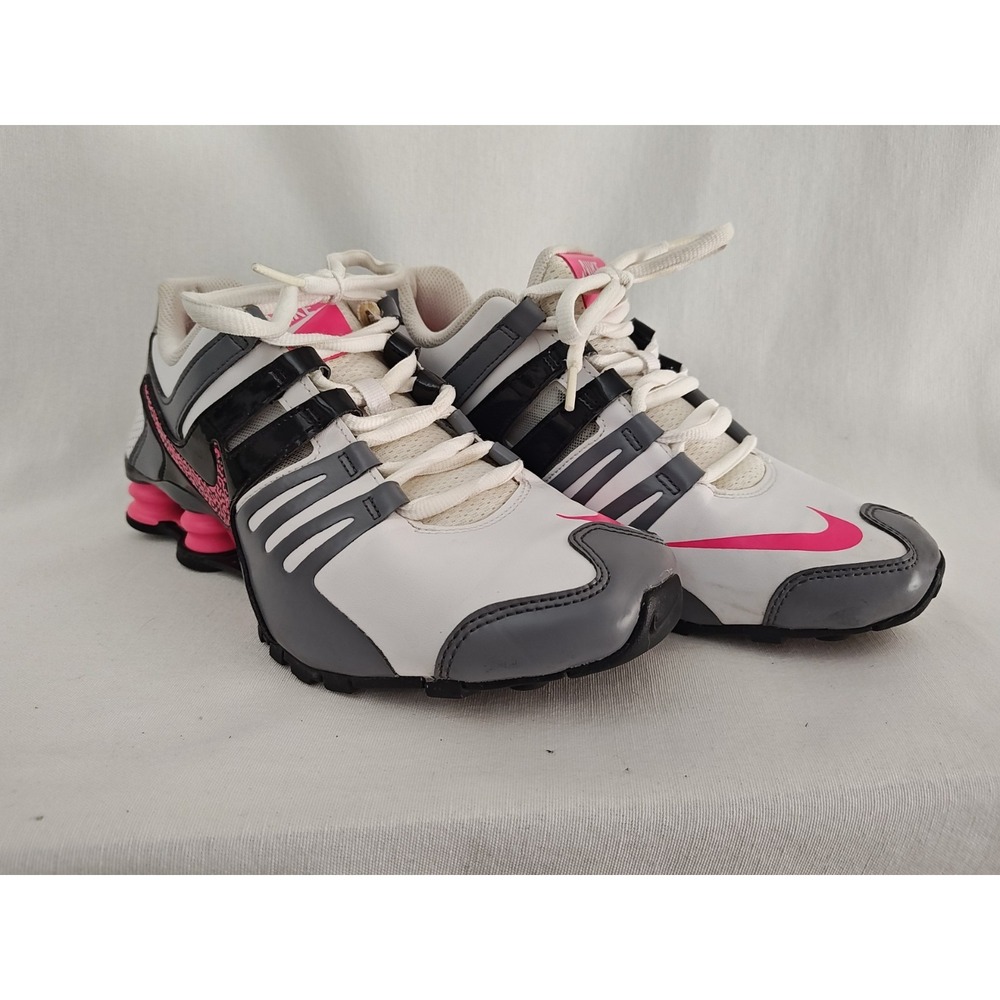 Nike Shox 639657-104 Hot Pink Running Women's 8.5 Shoes White Black 2015 - Picture 13 of 13